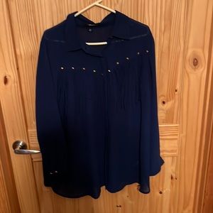 Blue blouse with fringe